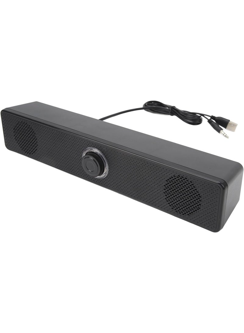 USB Wired Speaker Black-Stereo Sound-Plug and Play-Stylish Slim Design - Image 1