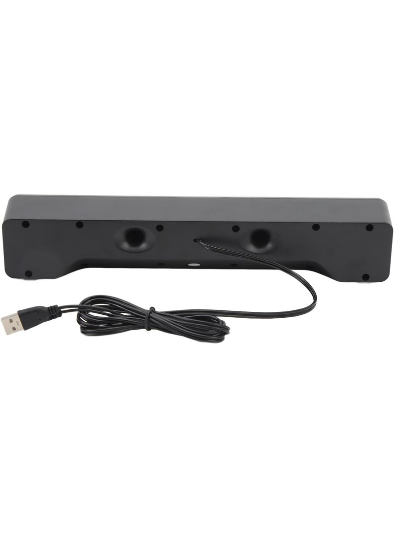 USB Wired Speaker Black-Stereo Sound-Plug and Play-Stylish Slim Design - Image 4