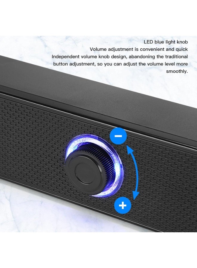 USB Wired Speaker Black-Stereo Sound-Plug and Play-Stylish Slim Design - Image 3
