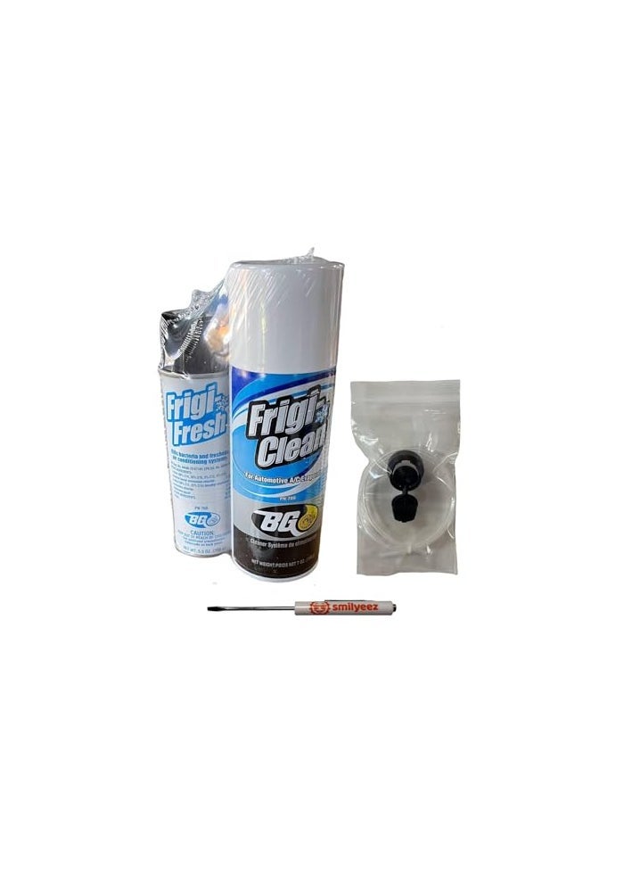 Smilyeez BG FrigiClean Aerosol AC Evaporator Cleaner and FrigiFresh Kit with Evaporating Cleaning Nozzle PN 6404 1 Kit and Pocket Screwdriver - Image 1