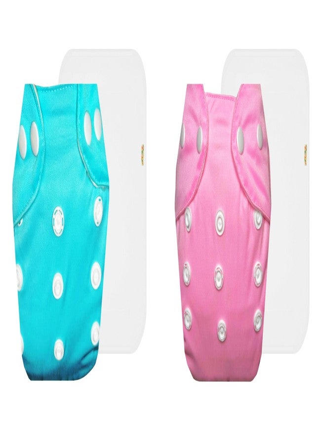 Dumbledo Lite Cloth Diaper with Cotton Insert (Pack of 2) | Snug Fit | 6-Layer Absorbent Pad | Quick Dry | All-Day Wear | 3 Months - 2 Years | Unisex Baby - Image 1