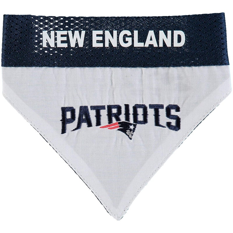 Pets First NFL DOG BANDANA - NEW ENGLAND PATRIOTS REVERSIBLE PET BANDANA. 2 Sided Sports Bandana with a PREMIUM Embroidery TEAM LOGO, Small/Medium. - 2 Sizes & 32 NFL Teams available, NEP-3217-S-M - Image 2