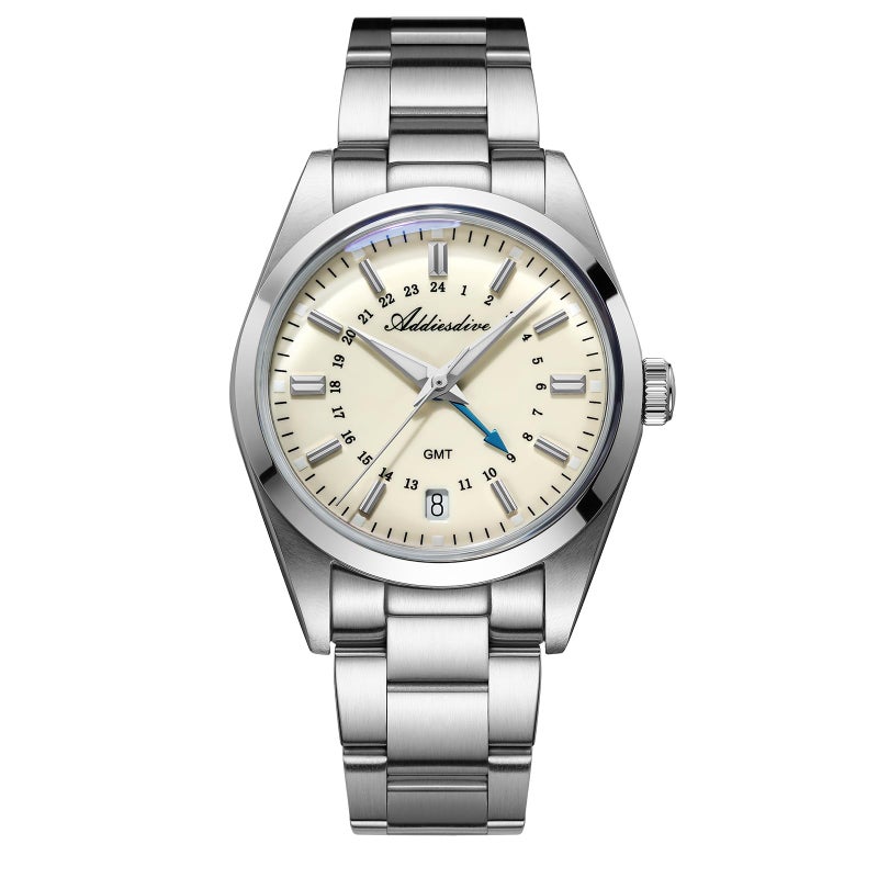 ADDIESDIVE ساعات ADDIESDIVE GMT للرجال 36 مم قرص صغير كوارتز 51524 H غواص مقاومة للماء حتى 100 م من الفولاذ المقاوم للصدأ - Image 2