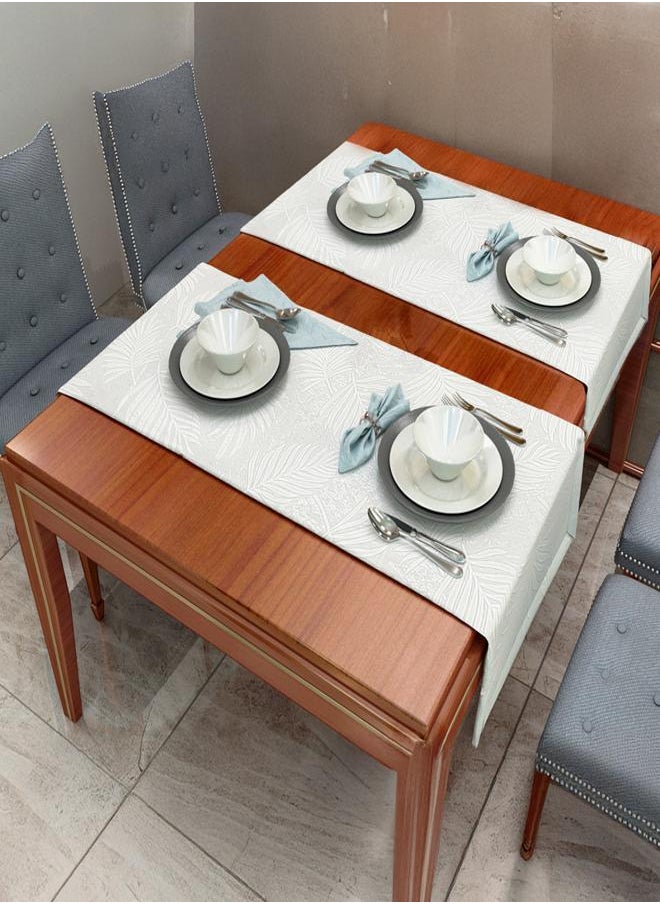 Intexhome  Anallia Linen  Table Runner Suitable For Reciption , Living Rooms And Bedroom Tables - Modern Design - Set Of Two Pieces 45 x 130 cm