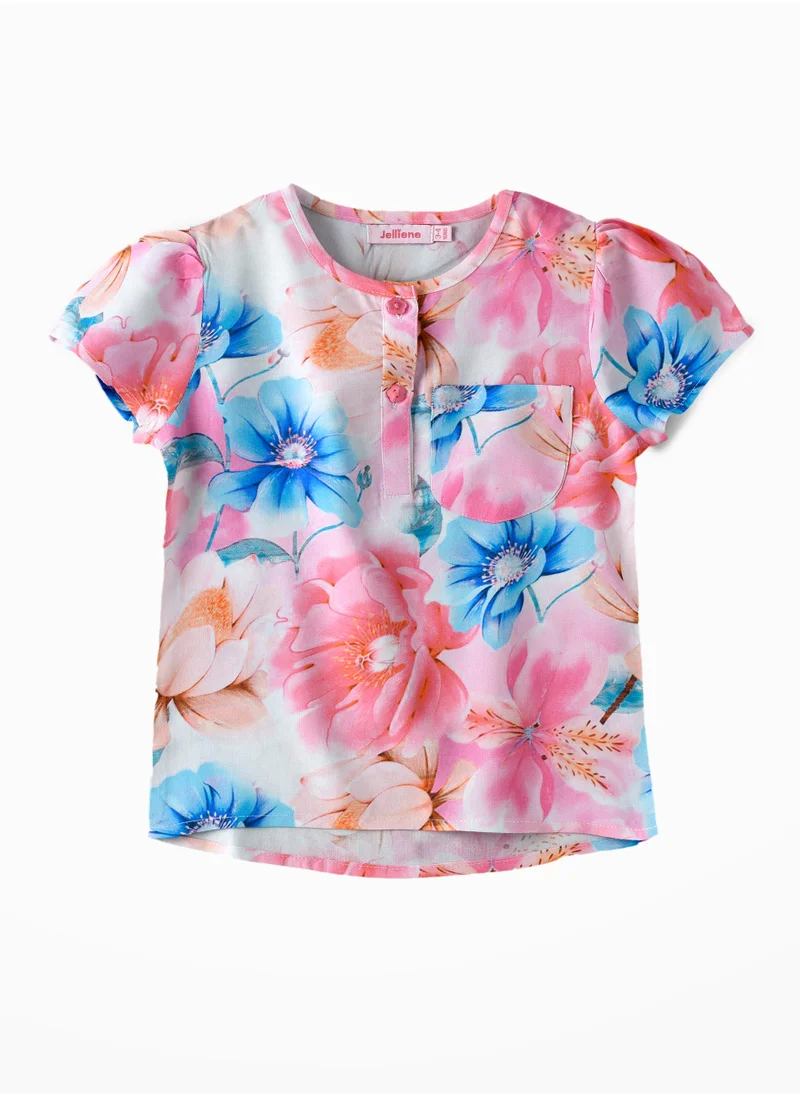 Jelliene Blooming Beauty: Girls' Breezy Blouse Chic Style & Summertime Comfort