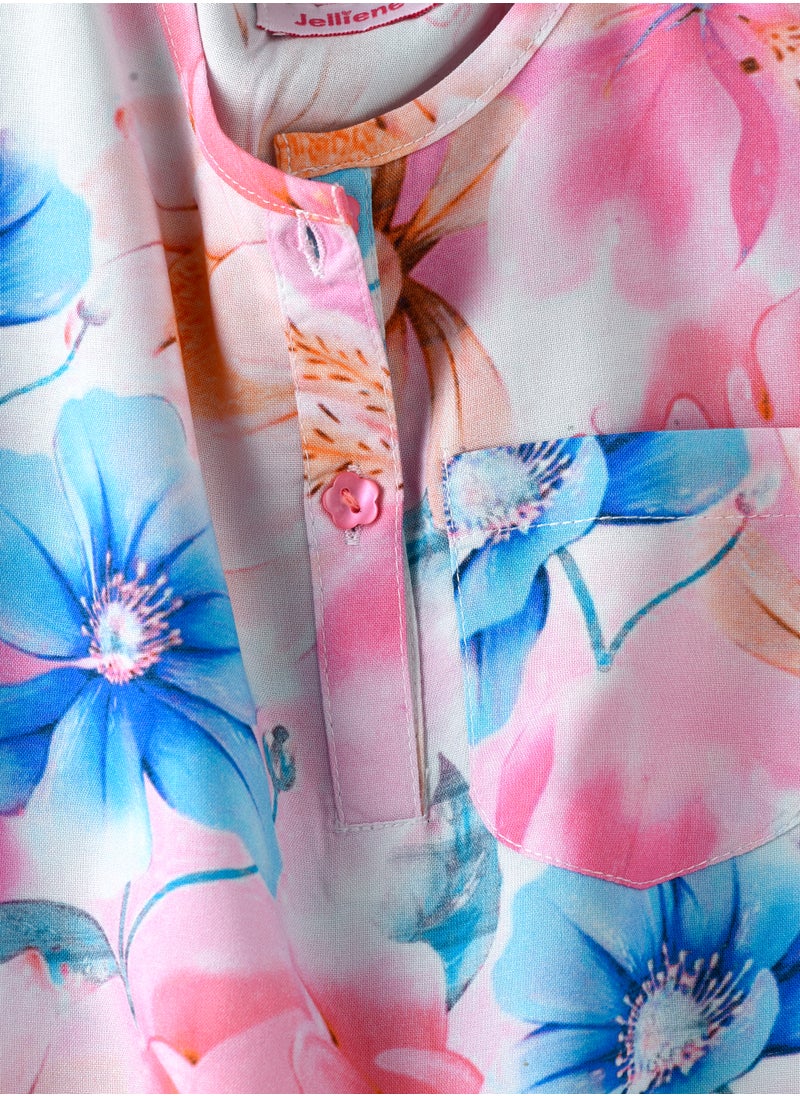 Jelliene Blooming Beauty: Girls' Breezy Blouse Chic Style & Summertime Comfort  - Image 3