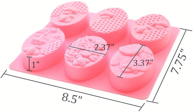MoldBerry Silicone Honeybee Soap Mold | 6 Cavity Honeycomb Mould for Making Homemade Bars | Soap Making Mold (Multicolor - PK1) - Image 4