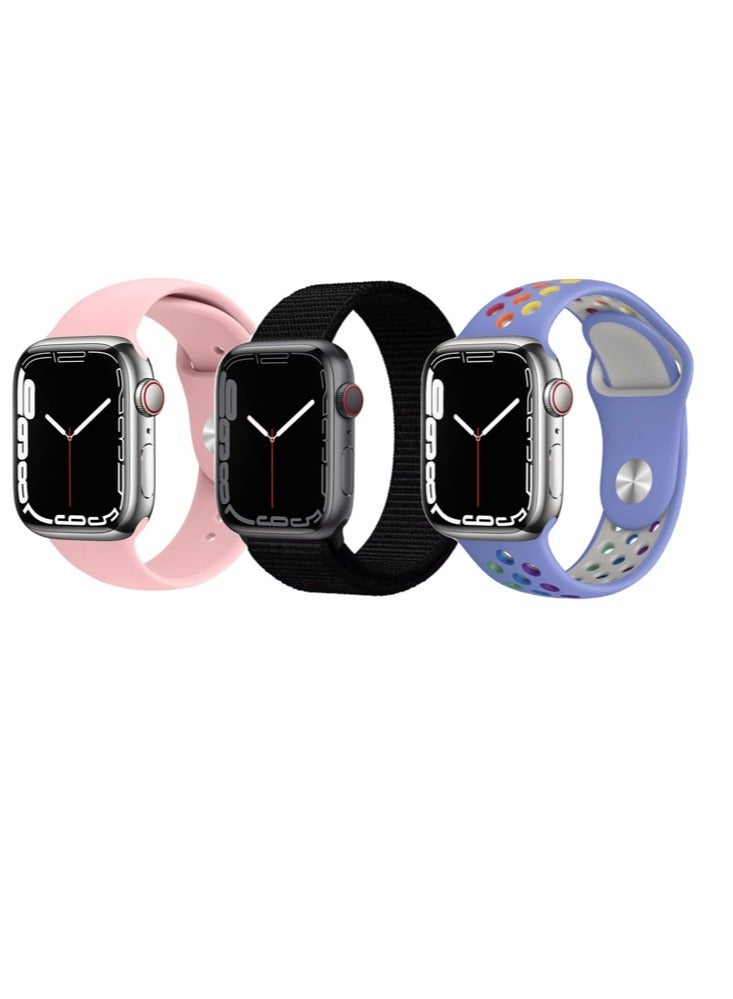 بيرفيي 3 قطع بديلة لسوار ساعة Apple متوافقة مع ساعة Apple 49 مم، 46 مم، 45 مم، 44 مم، 42 مم - Apple Watch Series 10، 9، 8، 7، 6، 5، 4، SE، Ultra - Image 1