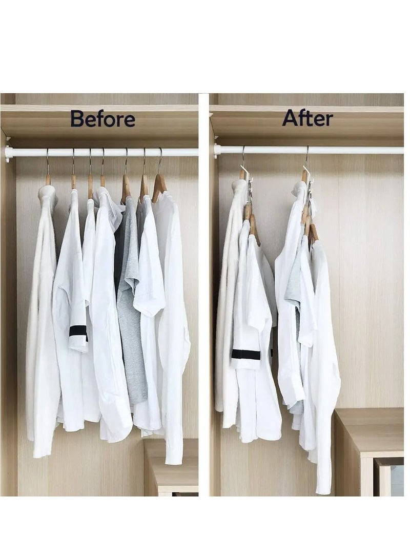 Y&D Clothes Hanger Connector Hooks, Cascading Pace Saving Series Multi-function Multi-layer Wall Chest Hook, Hangers Space Plastic (12 Pcs)  - Image 3
