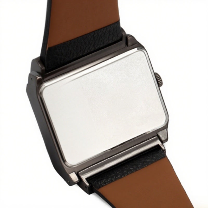 Oulm Wrist Watch Square Dial: Unique Designs, High Precision Quartz Movement, Smooth Leather Band - Male Watch for Daily Wear & Formal Occasions - Image 5