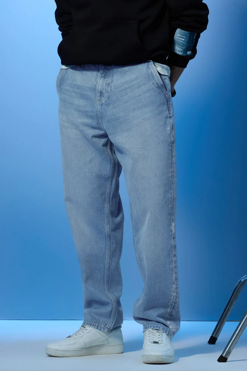 SNITCH Stars Within Foil Printed Baggy Jeans