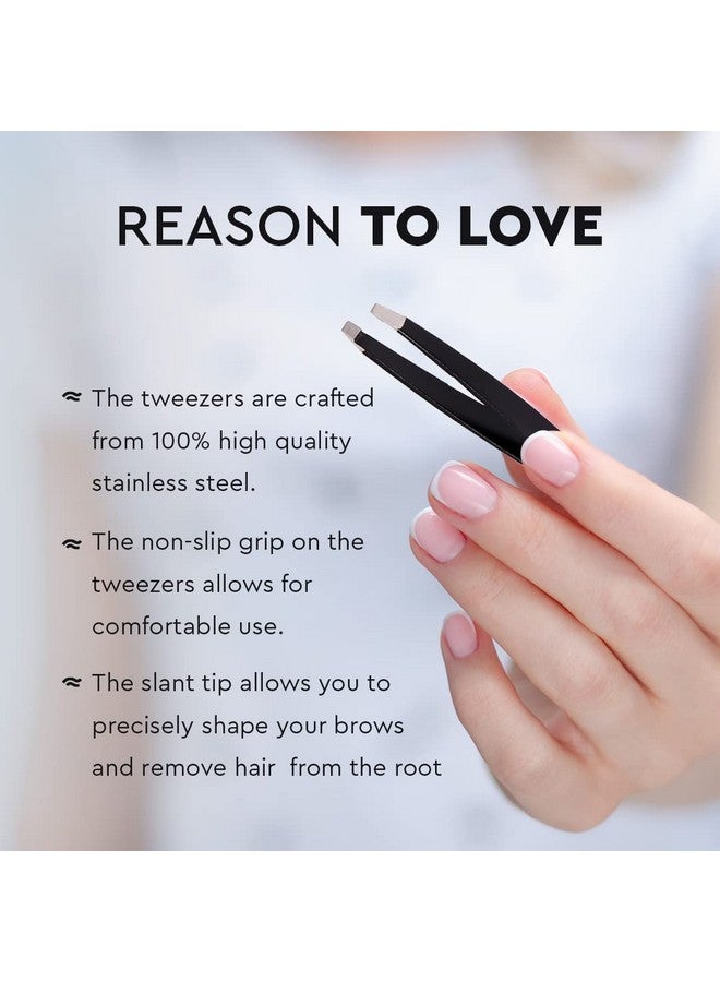 غوب ملقط ذو طرف مائل للحواجب والشعر الناشئ تحت الجلد وشعر الوجه - أفضل ملقط حاد للحواجب للنساء والرجال - أداة مثالية لإزالة شعر الوجه بدون ألم. - Image 2