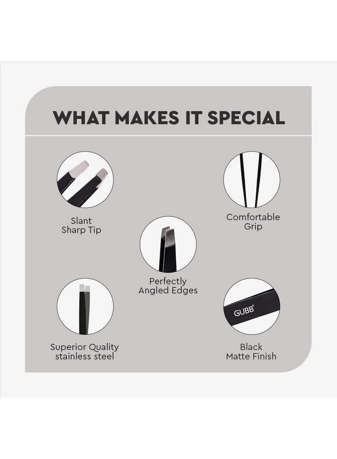 غوب ملقط ذو طرف مائل للحواجب والشعر الناشئ تحت الجلد وشعر الوجه - أفضل ملقط حاد للحواجب للنساء والرجال - أداة مثالية لإزالة شعر الوجه بدون ألم. - Image 4