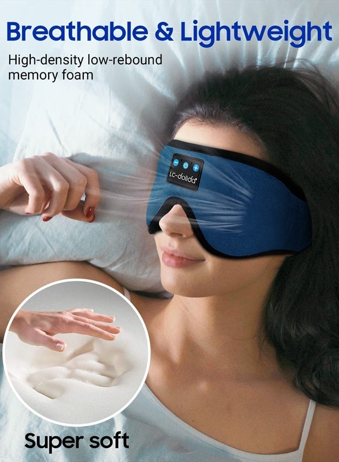 LC-dolida Sleeping Headphones Eye Mask, Sleep Mask with Bluetooth Headphones 3D Eye Mask Wireless Music Cotton Sleep Cover for Side Sleepers Nap Insomnia Air Travel Meditation Gifts for Unisex - Image 4