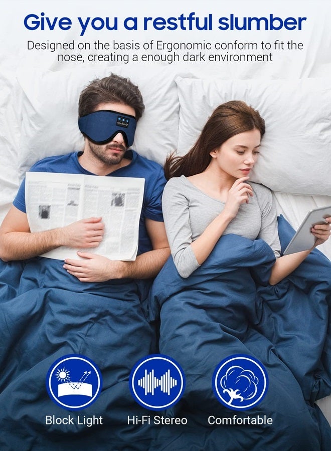 LC-dolida Sleeping Headphones Eye Mask, Sleep Mask with Bluetooth Headphones 3D Eye Mask Wireless Music Cotton Sleep Cover for Side Sleepers Nap Insomnia Air Travel Meditation Gifts for Unisex - Image 2