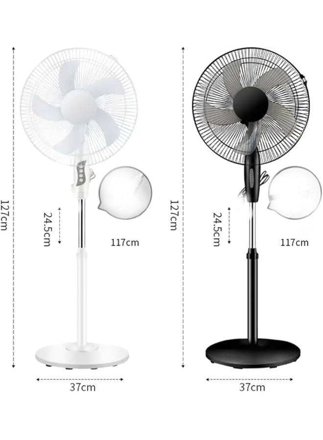 Denx Stand Fan 3 Speed Settings Whisper Quiet Widespread Oscillation Black And White - Image 2