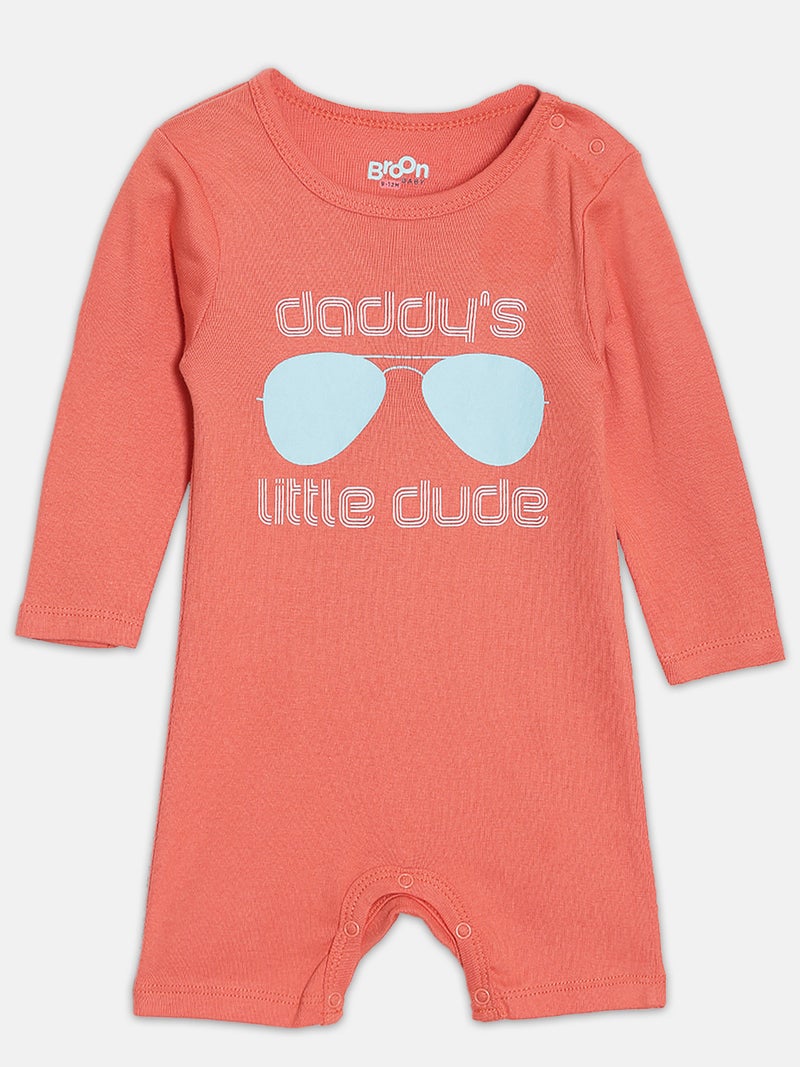 برون رومبرز قطن عضوي مطبوع للأطفال الأولاد برتقالي ورمادي عبوة من - Image 2