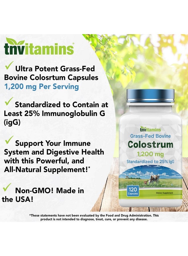 tnvitamins Colostrum Supplement 1,200 mg Per Serving, 120 Capsules | Standardized to 25% IgG (Immunoglobulin G) | Grass-Fed Bovine Colostrum Powder Caps | Immune Support Supplement | Non-GMO, Made in the USA! - Image 2