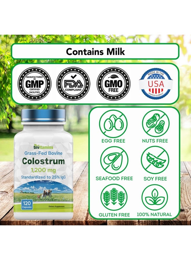 tnvitamins Colostrum Supplement 1,200 mg Per Serving, 120 Capsules | Standardized to 25% IgG (Immunoglobulin G) | Grass-Fed Bovine Colostrum Powder Caps | Immune Support Supplement | Non-GMO, Made in the USA! - Image 4