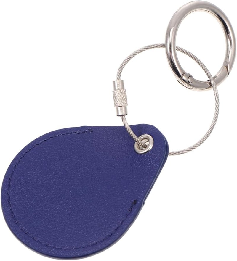 Dark Blue Leather Protective Case for Keychains Luggage Trackers Shockproof Scratch Resistant - Image 1