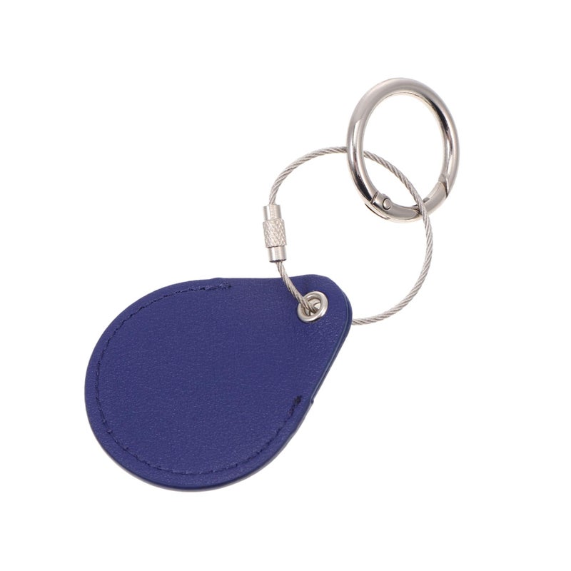 Dark Blue Leather Protective Case for Keychains Luggage Trackers Shockproof Scratch Resistant - Image 2