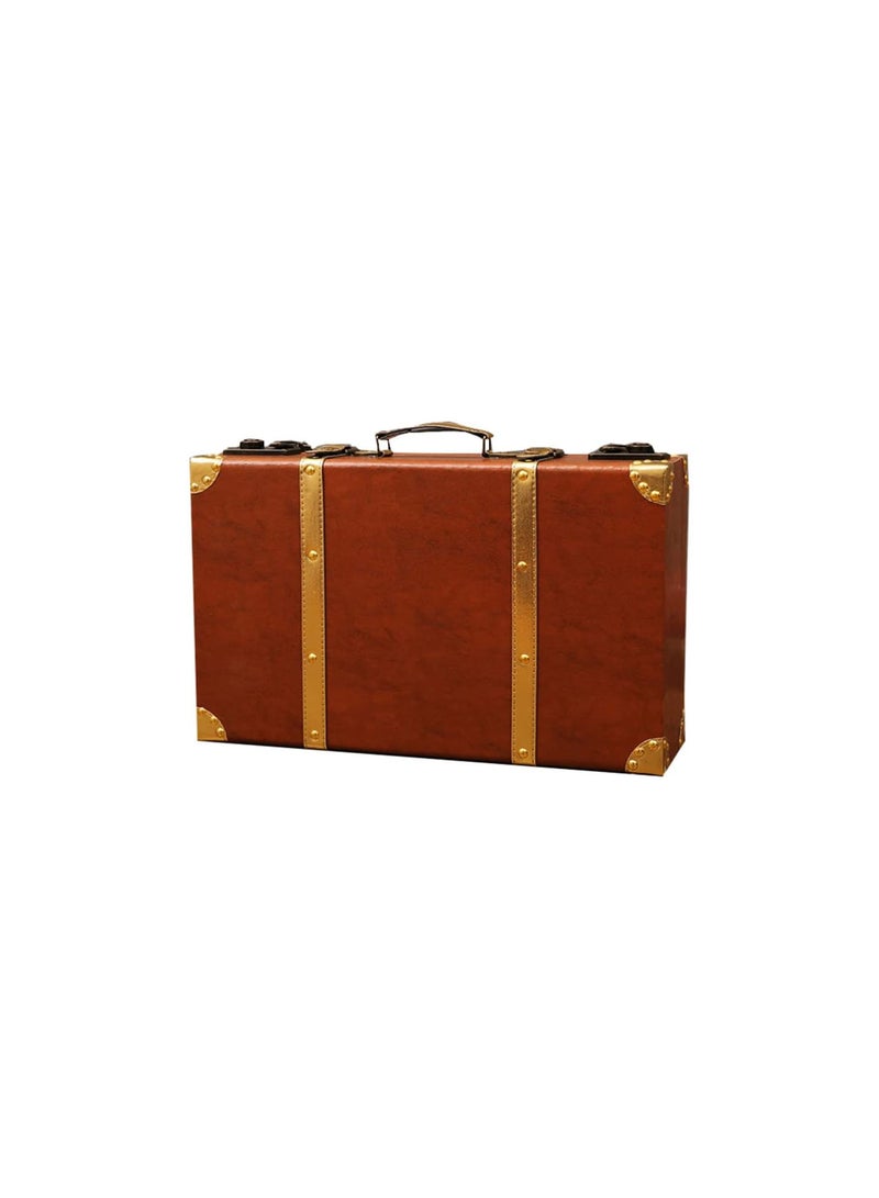GGOOT Vintage Luggage Suitcase Old Style Suitcase Decorative Box with Straps Retro Suitcase Photo Prop - Image 1
