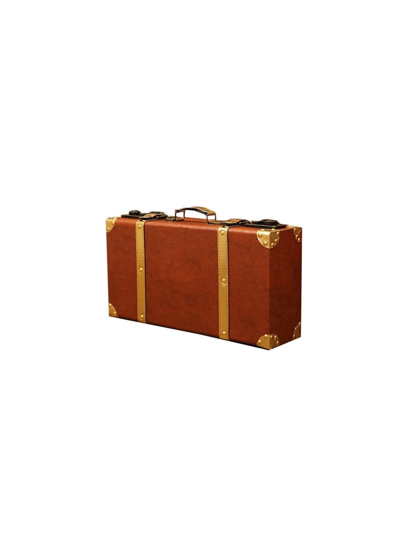 GGOOT Vintage Luggage Suitcase Old Style Suitcase Decorative Box with Straps Retro Suitcase Photo Prop - Image 4