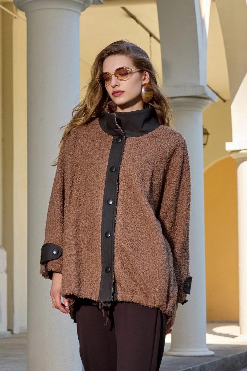 MissWhence  Plush Jacket - Brown for Women | Best Price UAE