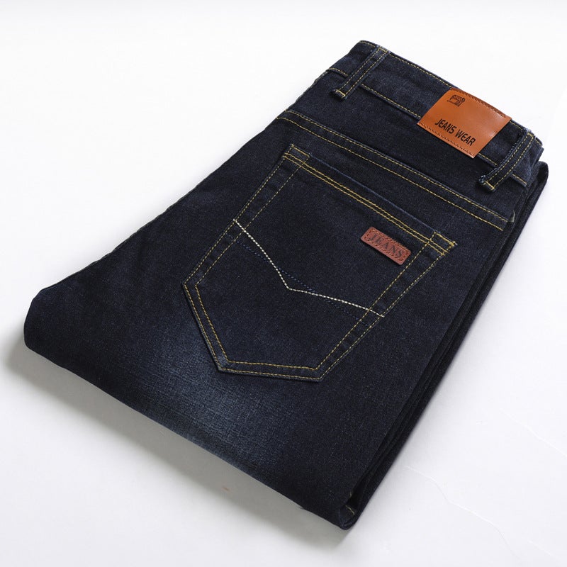 Generic 2024 new cost-effective quality mens jeans stretch ultra-low price running volume spell a lot of supply explosions pants 807 blue and black 