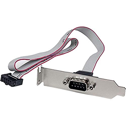 Startech.com StarTechcom 1 Port 16Inch DB9 Serial Port Bracket to 10 Pin Header Low Profile PLATE9M16LP - Image 1
