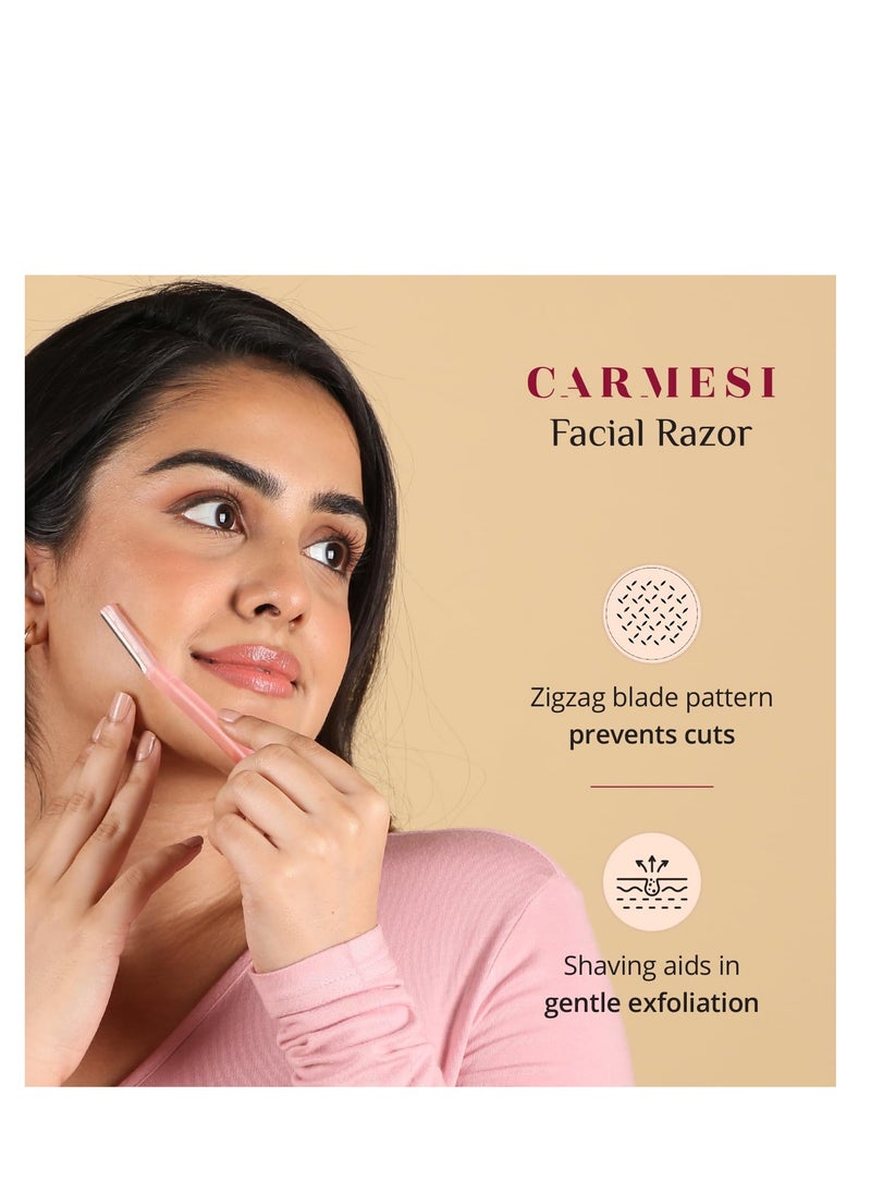 CARMESI Carmesi Complete Hair Removal Pack | Face Razor, Body Razor, Bikini Razor | Instant & Painless Hair Removal | Face, Legs, Arms, Underarms, Bikini Line  - Image 4
