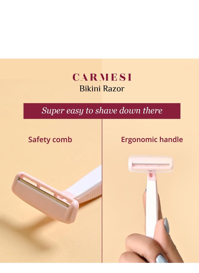 CARMESI Carmesi Complete Hair Removal Pack | Face Razor, Body Razor, Bikini Razor | Instant & Painless Hair Removal | Face, Legs, Arms, Underarms, Bikini Line  - Image 5