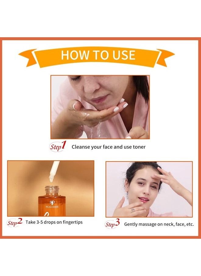 peauamie - Peauamie Vitamin C Serum for Face Anti Aging Serum with 2% Hyaluronic Acid and 1% Retinol Ferulic Acid,Moisturizer Serum for Dark Spots, Fine Lines and Wrinkles 1 fl oz - Image 1