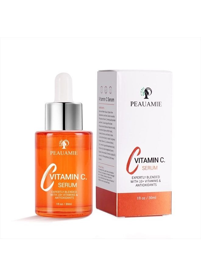 peauamie - Peauamie Vitamin C Serum for Face Anti Aging Serum with 2% Hyaluronic Acid and 1% Retinol Ferulic Acid,Moisturizer Serum for Dark Spots, Fine Lines and Wrinkles 1 fl oz - Image 1