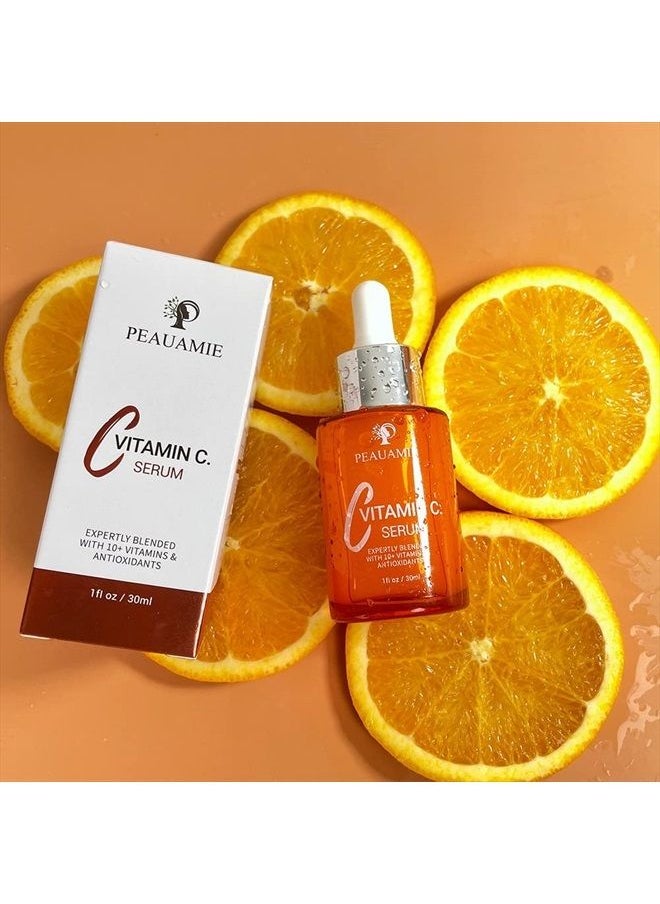 peauamie - Peauamie Vitamin C Serum for Face Anti Aging Serum with 2% Hyaluronic Acid and 1% Retinol Ferulic Acid,Moisturizer Serum for Dark Spots, Fine Lines and Wrinkles 1 fl oz - Image 1