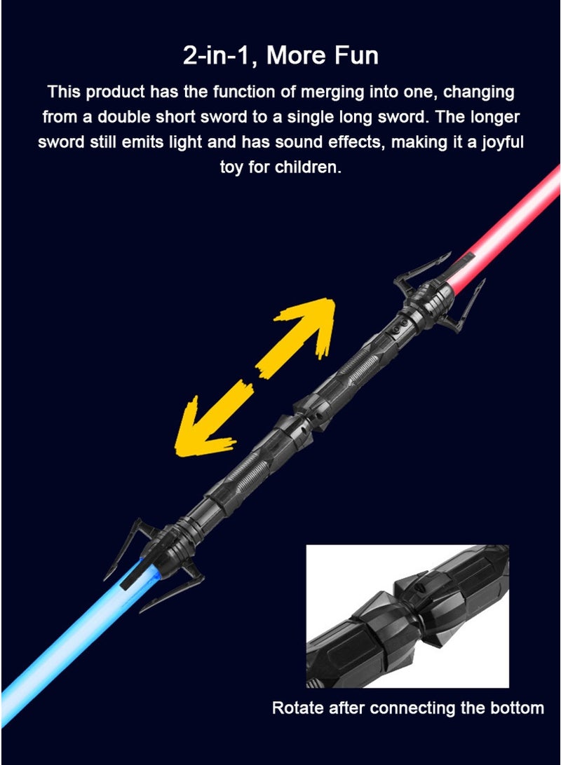 TAPIT 2-in-1 Light Saber Double Lightsaber Set, Lighted Sword for Kids, Red/Blue LED Light and Sound Effect with Realistic Handle, Two Pieces Combined, Perfect Toys Gifts for Kids Adults Cosplay - Image 4