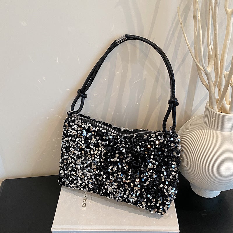 Versatile Shoulder Bag Armpit Bag Women'S Travel Fashion Sequin Niche Design Bag - Image 2