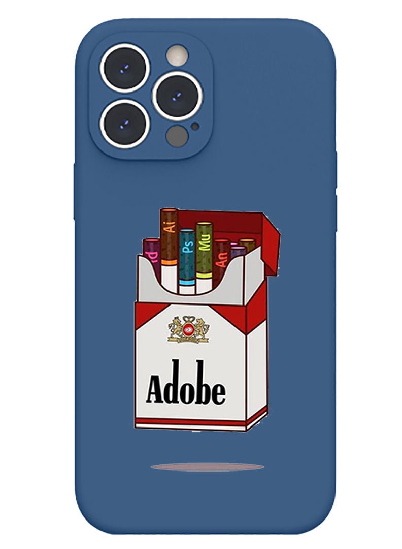 Theodor Protective Slim Fit Case Liquid Silicone Cover with Full Body Protection Anti-Scratch Shockproof Case For iPhone 13 Pro Max Blue  - Adventure-01 - Image 1