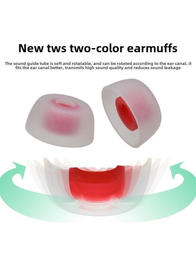 Earplugs Silicone Cap Bluetooth Headset Silicone Protective Case Two-color Earcap Earmuffs Earmuffs Silicone Head Accessories-Color:Double Hardness/Double Color-Model:M/medium - Image 2