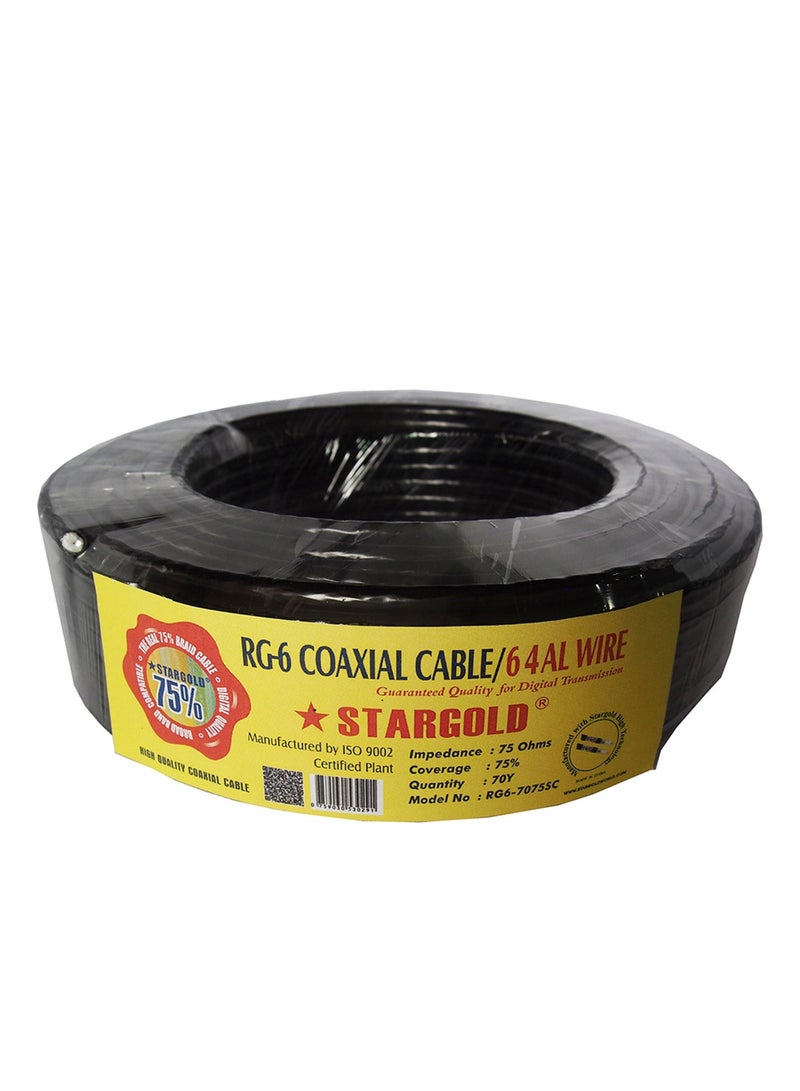 Stargold RG6 Coaxial Cable 48AL Wire 70Y Impedance 75 ohms Coverage Area 48 Percentage High Quality Signal Cable - Image 1
