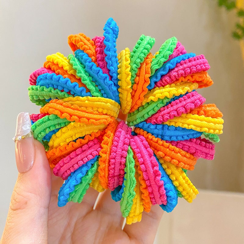 Generic High Elastic Childrens Rubber Band Hair Band Hair Rope Girls Baby Hair Rope Hair Accessories Hair Rope Seamless 18# Color single skirt 50 root