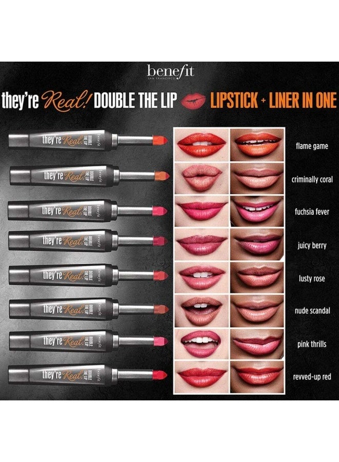 benefit They'Re Real Double Lipstick + Liner - Fuchsia Fev - Image 5