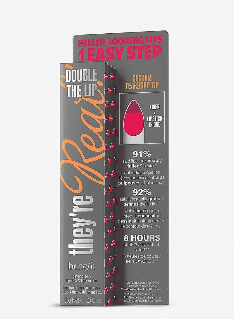 benefit They'Re Real Double Lipstick + Liner - Fuchsia Fev - Image 3