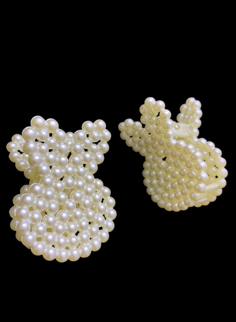 2pcs rabbit pearl hair clip - Image 2