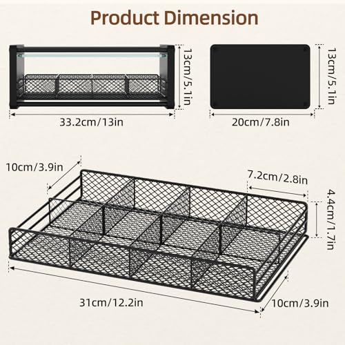 NANAGIFTREE Tea Bag Organizer, Tea Organizer and Storage with Drawers, Tea Bag Holder with Divided Compartments, Wooden Kitchen Organizers and Storage for Kitchen, Countertop, Office, Tea Station - Image 2