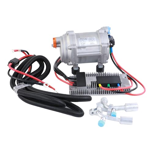 ACTECMAX Universal 12V Automotive Electric Air Conditioner Compressor Kit, Replacement A/C Compressor with External Control Panel, with Extra Power Cord and 90 Dgree Fittings - Image 2