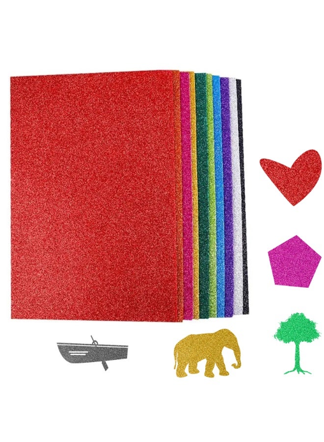 10-Piece EVA Glitter A4 Sheets DIY Handmade Children's EVA Foam Crafts Wedding Party Supplies - Image 1