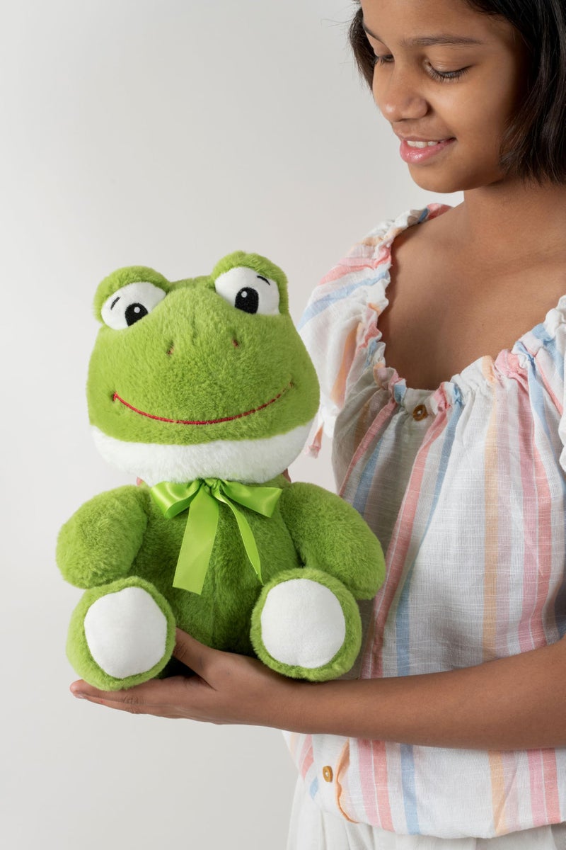 Dimpy Stuff Plushie – Green Plush Frog Soft Toy, 25 cm (10") – Huggably Soft Cuddly Gift Idea Kids Adults - Image 2