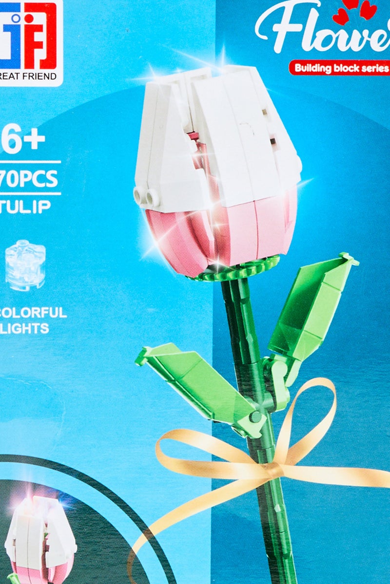 Woma Toys باقة 70 قطعة من مجموعات بناء زهور التوليب - Image 5