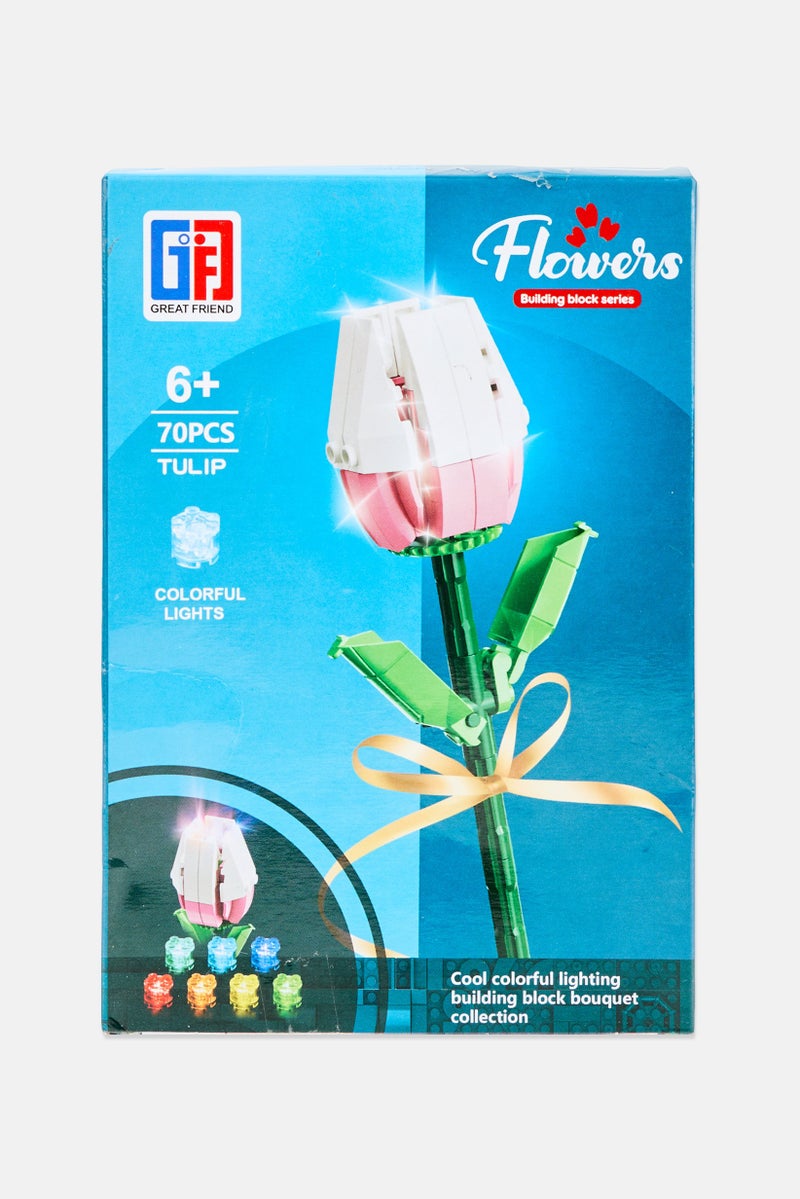 Woma Toys باقة 70 قطعة من مجموعات بناء زهور التوليب - Image 1
